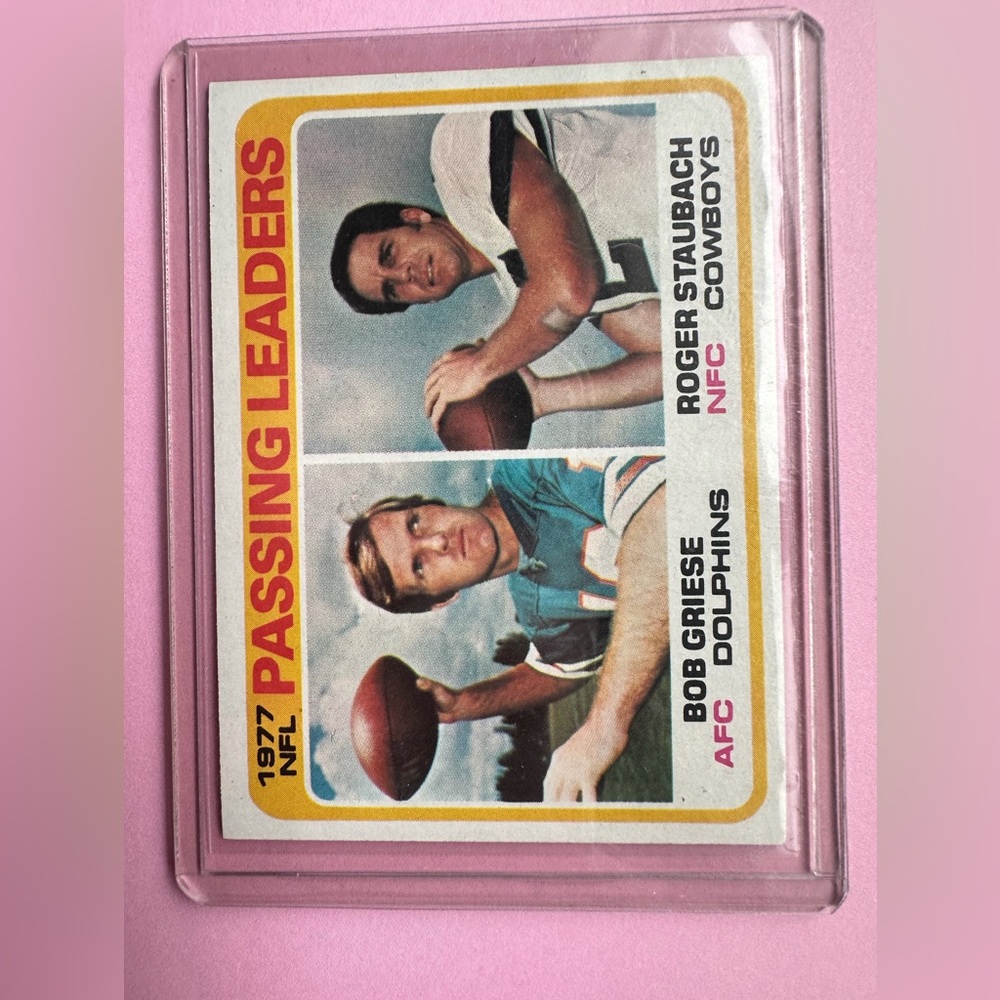 1977 Passing Leaders (Bob Griese / Roger Staubach) 1978 Topps #331